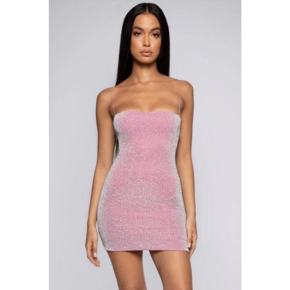 Meshki Mia Thin Strap Shimmer Mini Dress